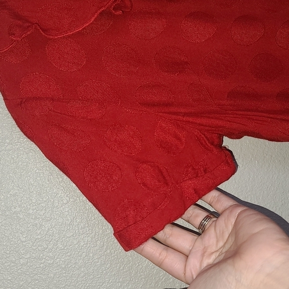 Maeve by Anthropolgie Red Ruffle Polka Dot Top - Picture 7 of 10